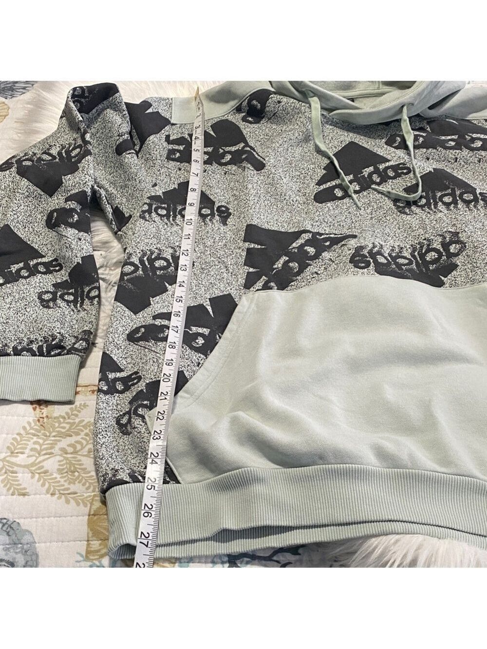 Adidas Gray Patterned Hoodie - Picture 7 of 8